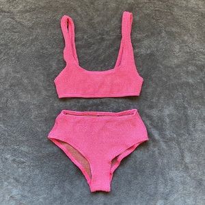 Bound by Bond-eye Australia Bikini Set Hot Pink Lurex Malibu Crop Palmer brief